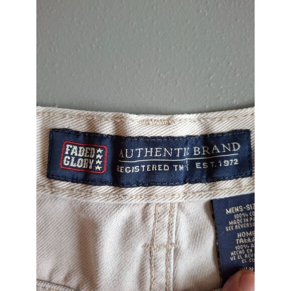 Faded Glory Mens Cargo Shorts Size 40 Beige Cotton Multiple Pockets Gorpcore - Picture 3 of 9